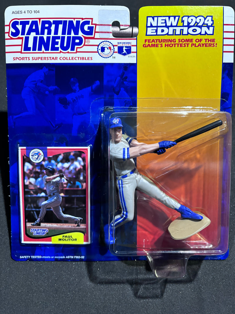 1994 Kenner Starting Lineup, Paul Molitor Card and Action Figure, Bluejays, Unopened