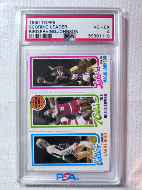 1980 Topps Basketball Complete Set, Includes Graded Bird/Erving/Johnson Rookie Card PSA 4