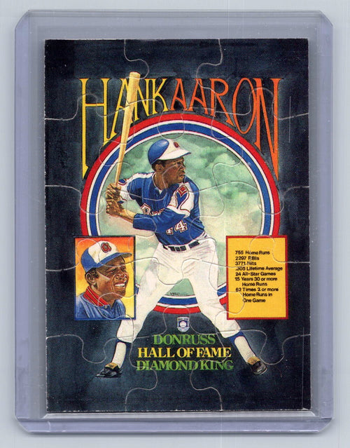1986, 87, 88 Puzzle Cards, Hank Aaron, Roberto Clemente, Stan Musal 3 Card Lot