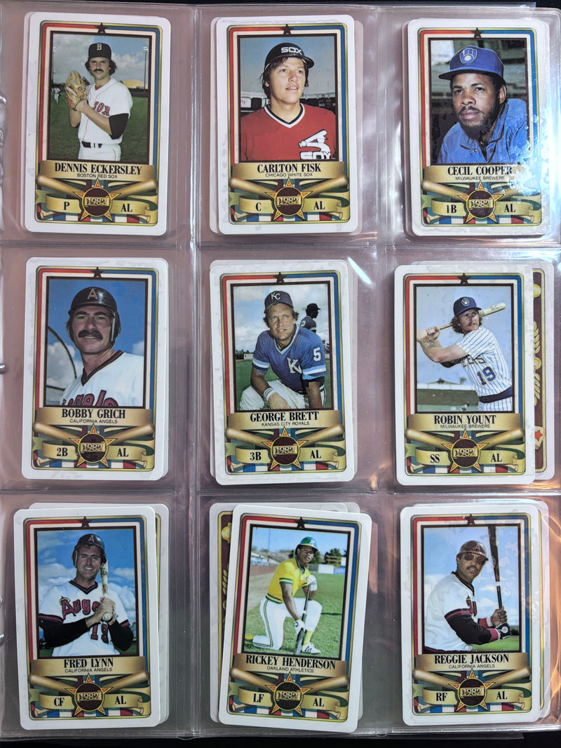 1982 Perma-Graphics All-Star Credit Cards Complete Set, Pete Rose, Rickey Henderson