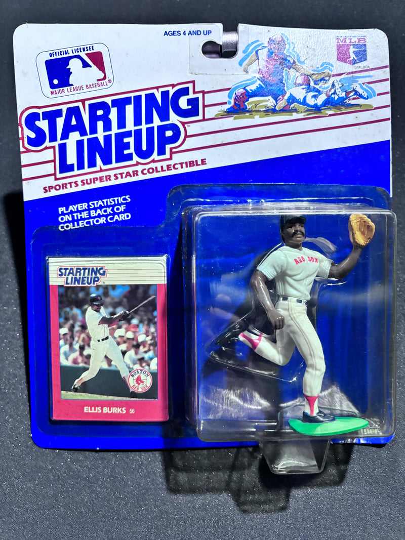 1988 Starting Lineup by Kenner, Ellis Burk Card and Action Figure, Red Sox, Unopened
