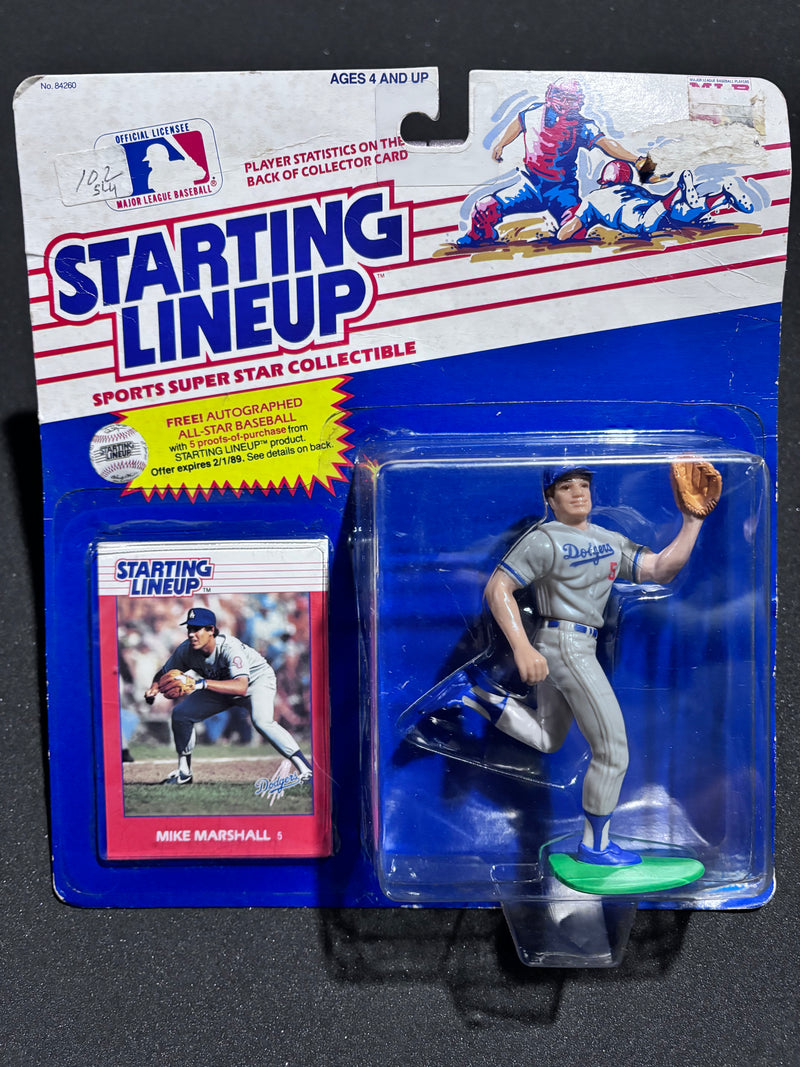 1988 Kenner Starting Lineup, Mike Marshall Card and Action Figure, Los Angeles Dodgers, Unopened