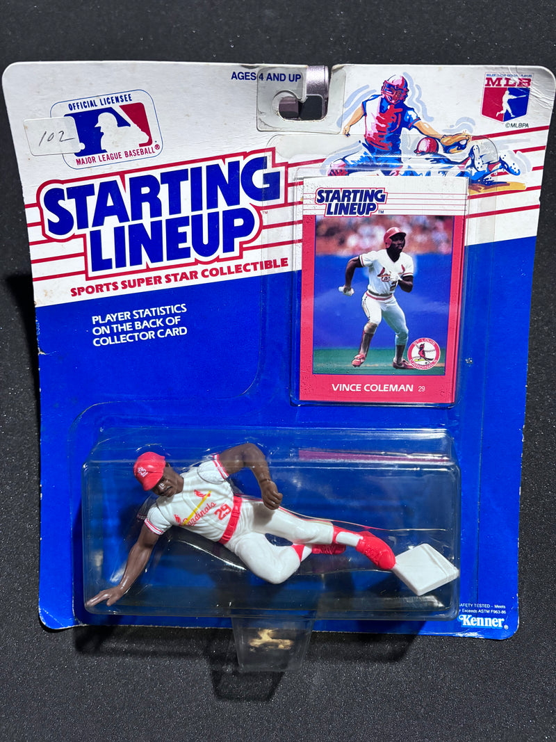 1988 Starting Lineup by Kenner, Vince Coleman Card and Action Figure, Cardinals, Unopened