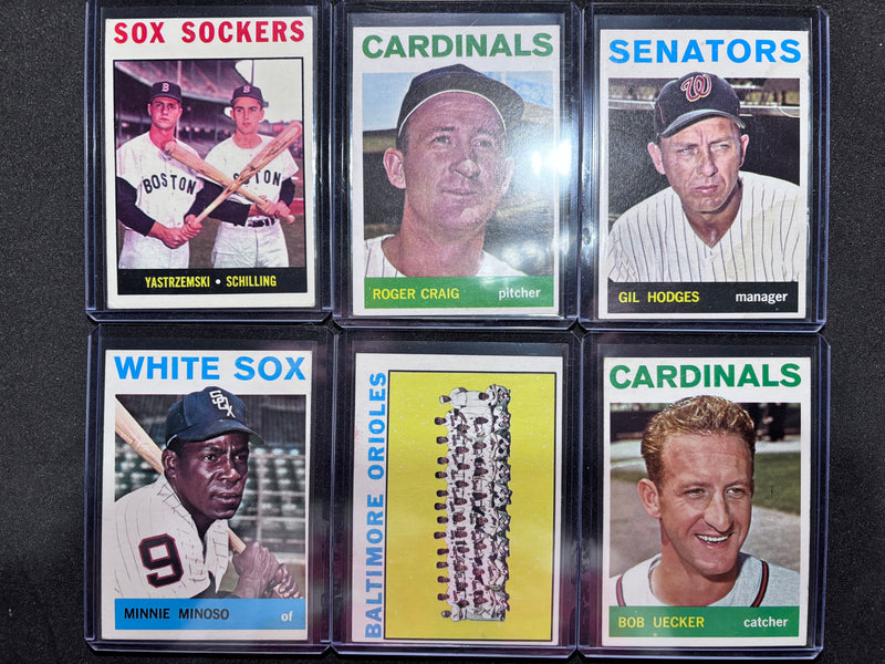 1964 Topps Baseball Partial Set, Near Mint, 443 Cards, No Duplicates, Excellent Starter Set