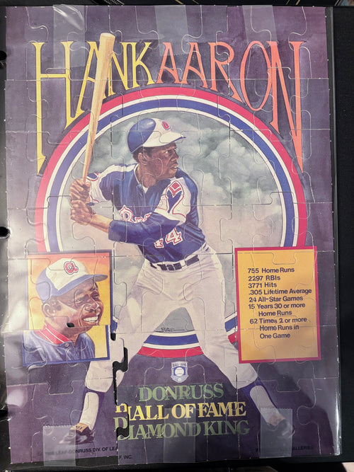 1986 Donruss Diamond Kings, Hank Aaron Complete Puzzle Set