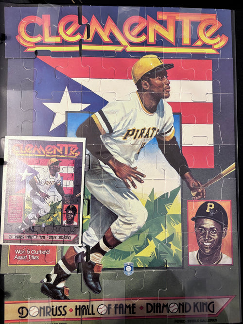 1987 Donruss Roberto Clemente Complete Puzzle Set, Includes Puzzle Card