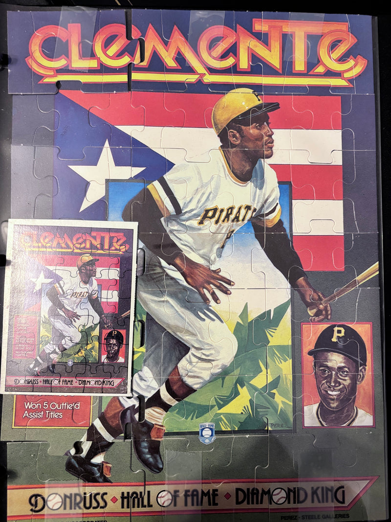 1987 Donruss Roberto Clemente Complete Puzzle Set, Includes Puzzle Card
