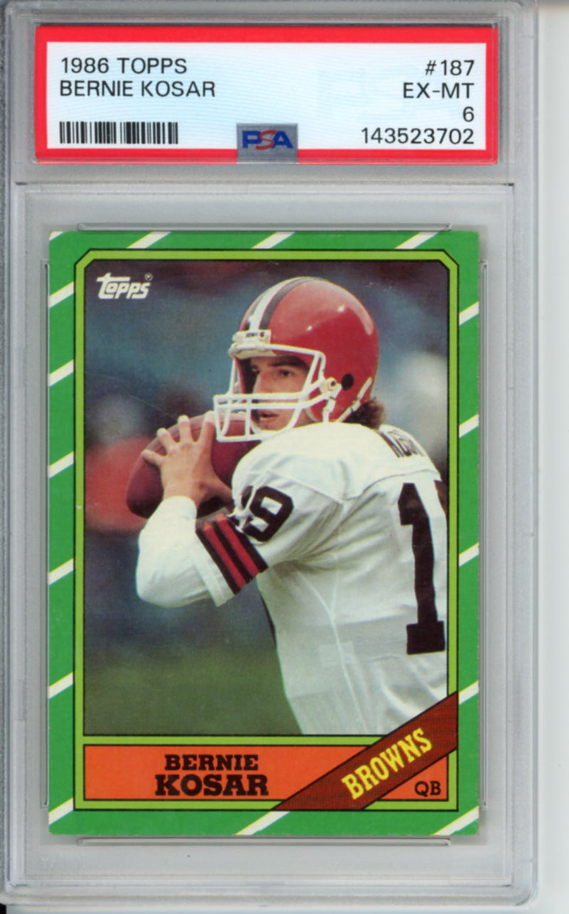 1986 Topps Bernie Kosar, #187, PSA 6