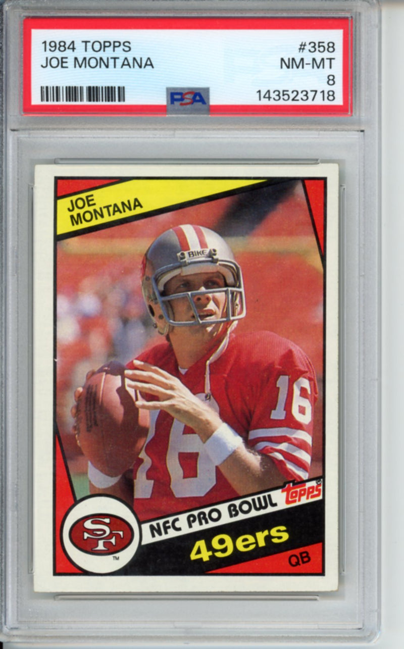 1984 Topps Joe Montana, #358, PSA 8