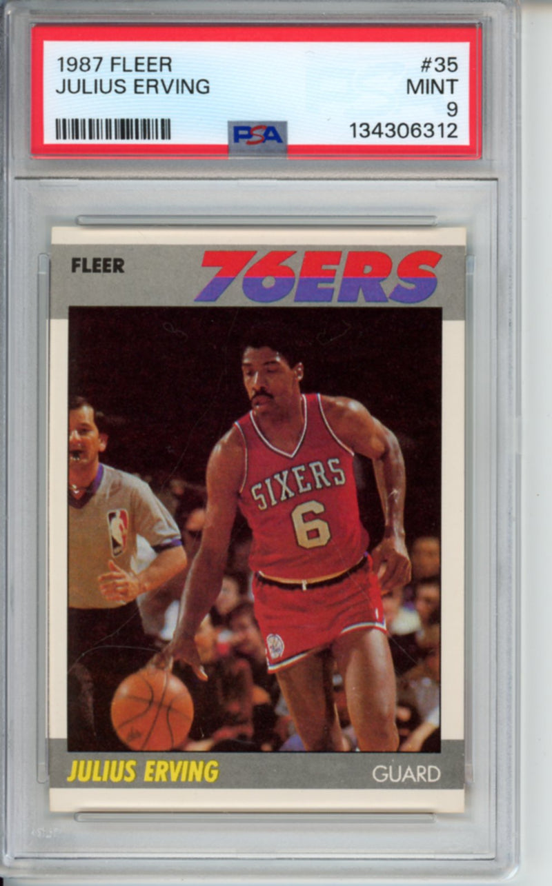 1987 Fleer Julius Erving, #35, PSA 9