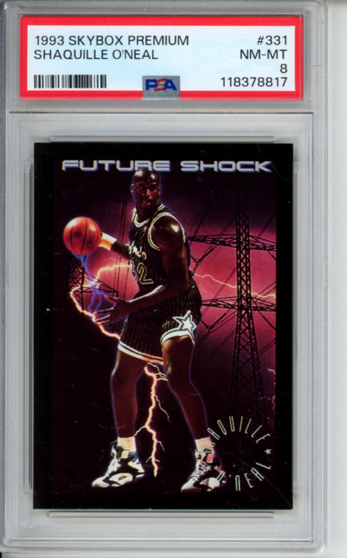 1993 Skybox Premium, Shaquille O'Neal, Rookie Card, #331, PSA 8