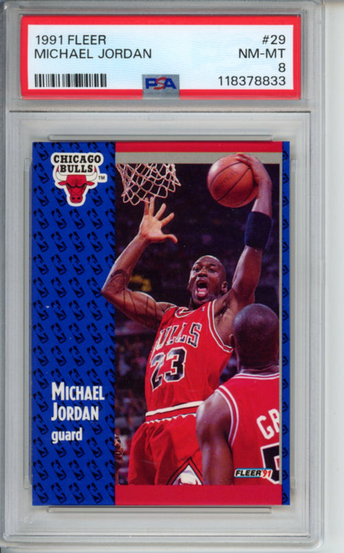 1991 Fleer Michael Jordan, #29, PSA 8