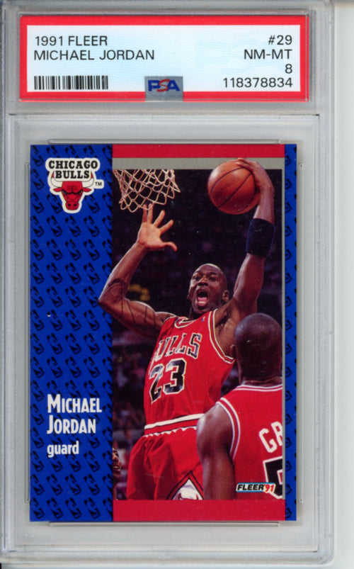 1991 Fleer, Michael Jordan, #29, PSA 8