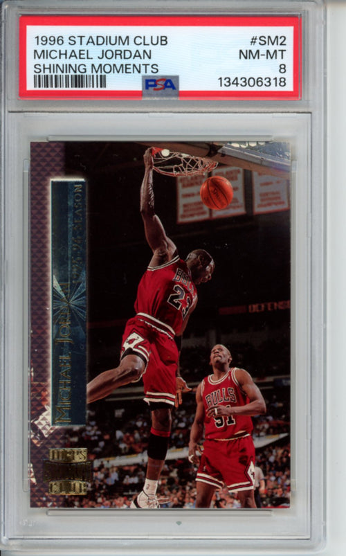 1996 Stadium Club, Shining Moments, Michael Jordan, #SM2, PSA 8