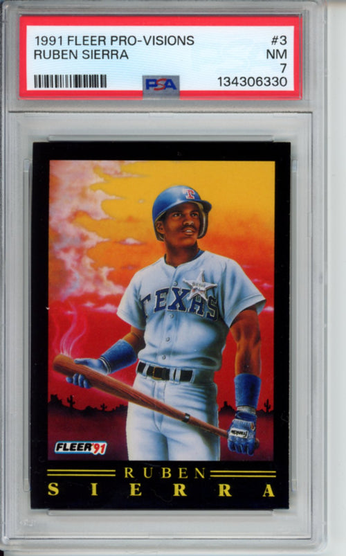 1991 Fleer, Pro-Visions, Ruben Sierra, #3, PSA 7