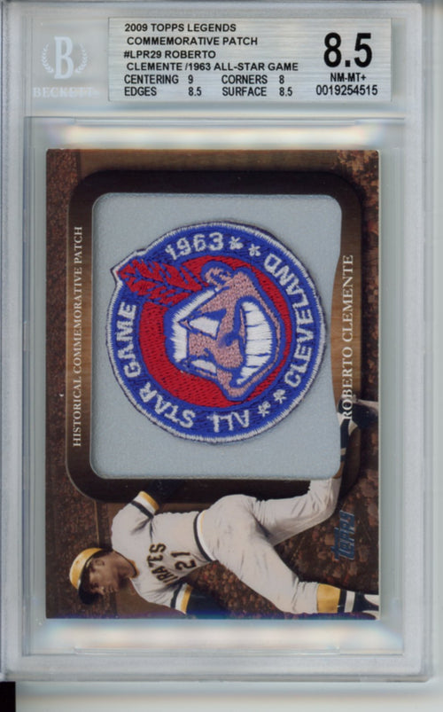 2009 Topps Legends of the Game, 1963 All-Star Game Commemorative Patch, Roberto Clemente, #LPR29, BGS 8.5