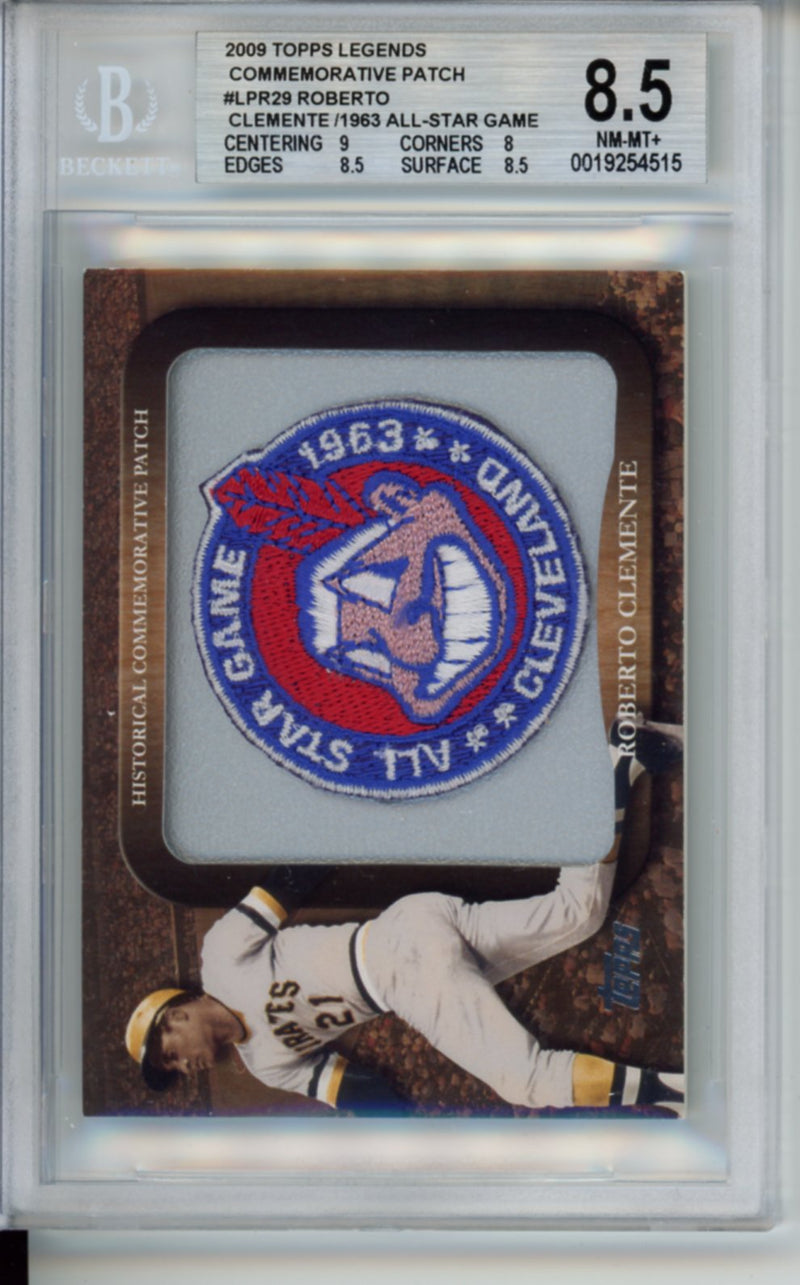 2009 Topps Legends of the Game, 1963 All-Star Game Commemorative Patch, Roberto Clemente, #LPR29, BGS 8.5