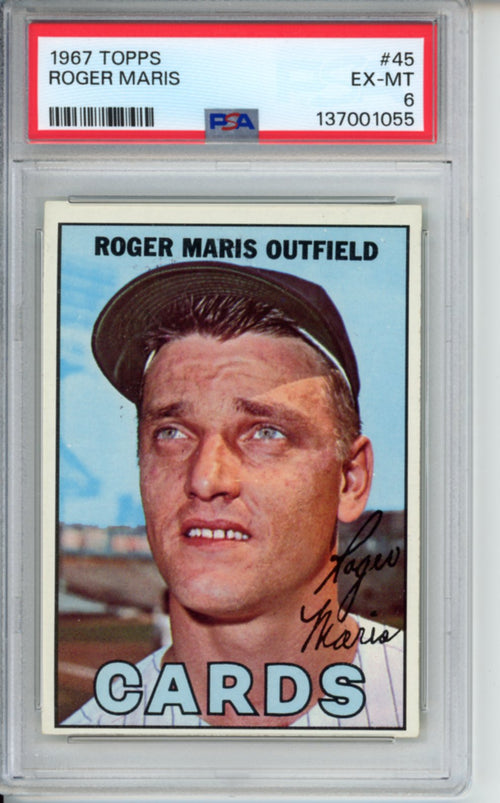 1967 Topps, Roger Maris, #45, PSA 6
