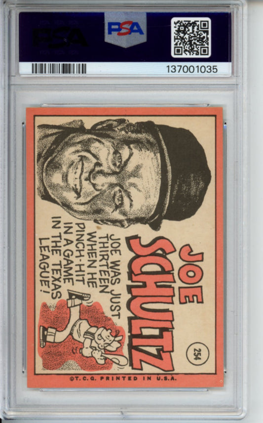 1969 Topps, Joe Schultz, #254, PSA 4