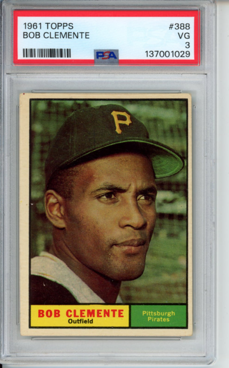 1961 Topps, Bob Clemente, #388, PSA 3
