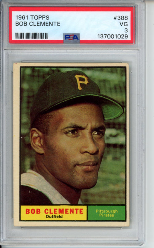 1961 Topps, Bob Clemente, #388, PSA 3