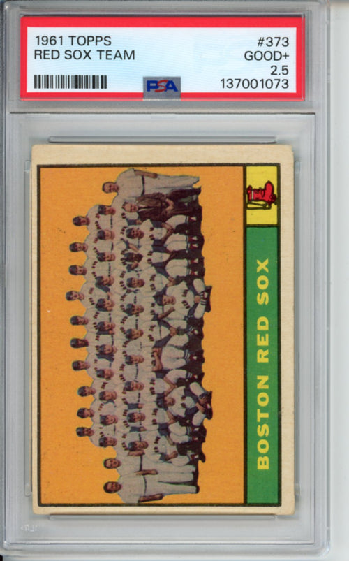 1961 Topps Red Sox Team, #373, PSA 2.5