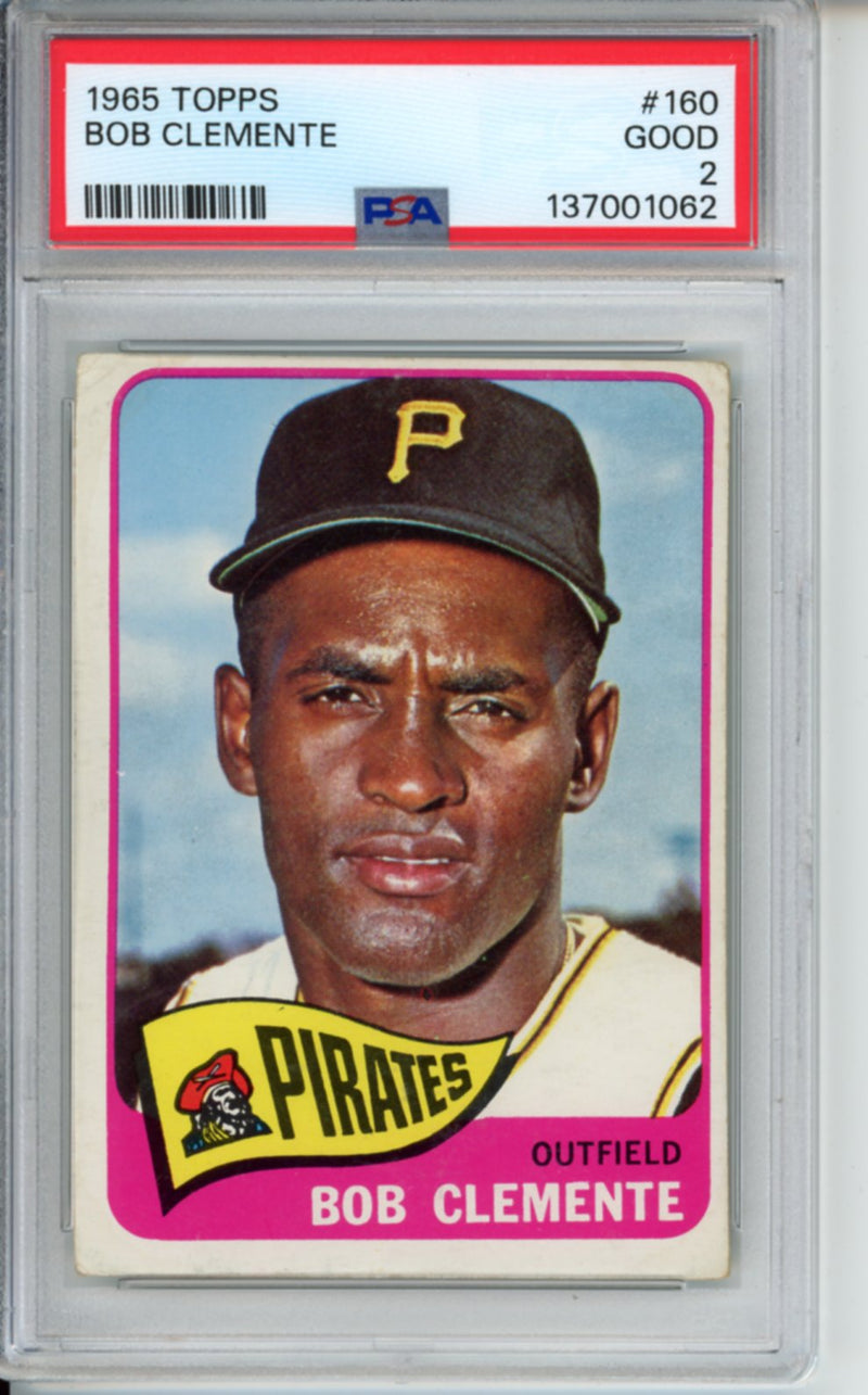 1965 Topps Bob Clemente, #160, PSA 2