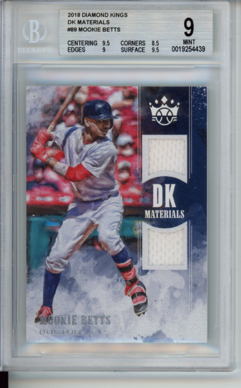 2018 Diamond Kings, DK Materials, Mookie Betts, #DKM-MB, BGS 9