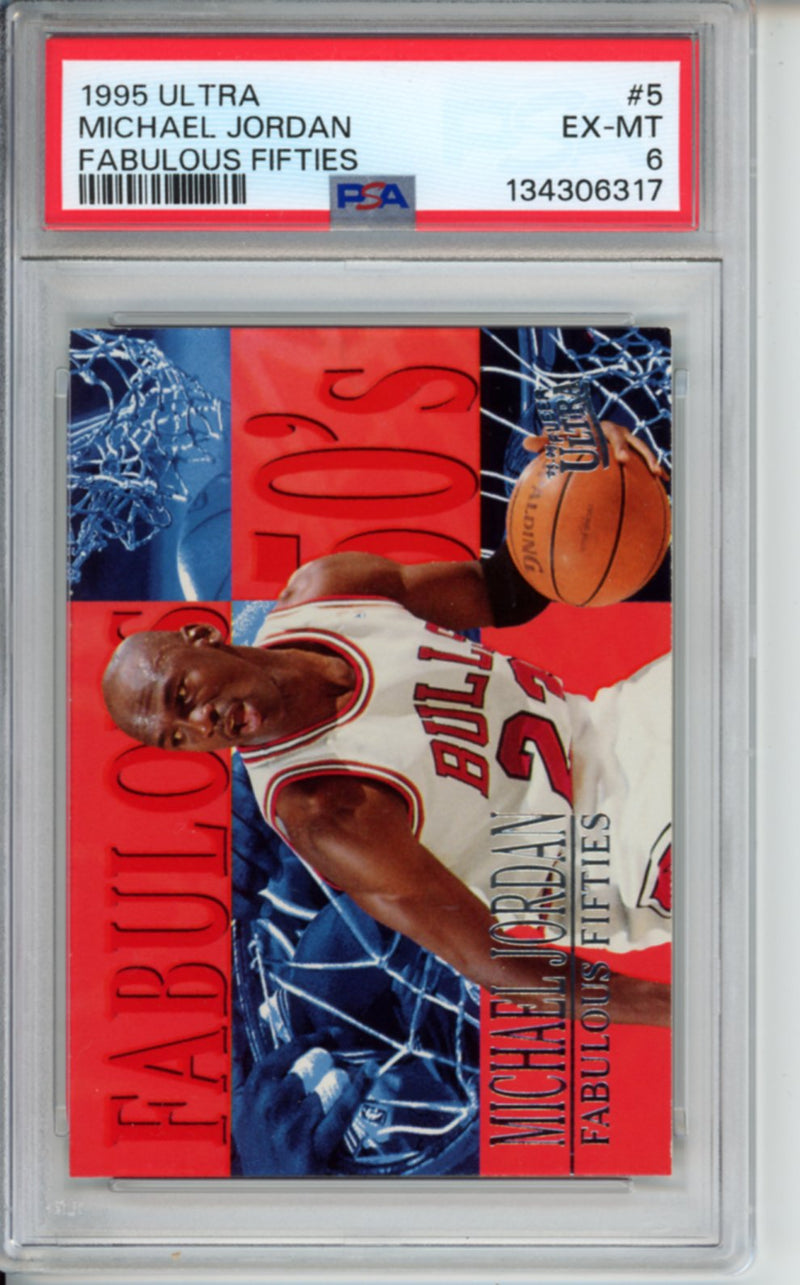 1995 Fleer Ultra, Fabulous Fifties, Michael Jordan, #5, PSA 6