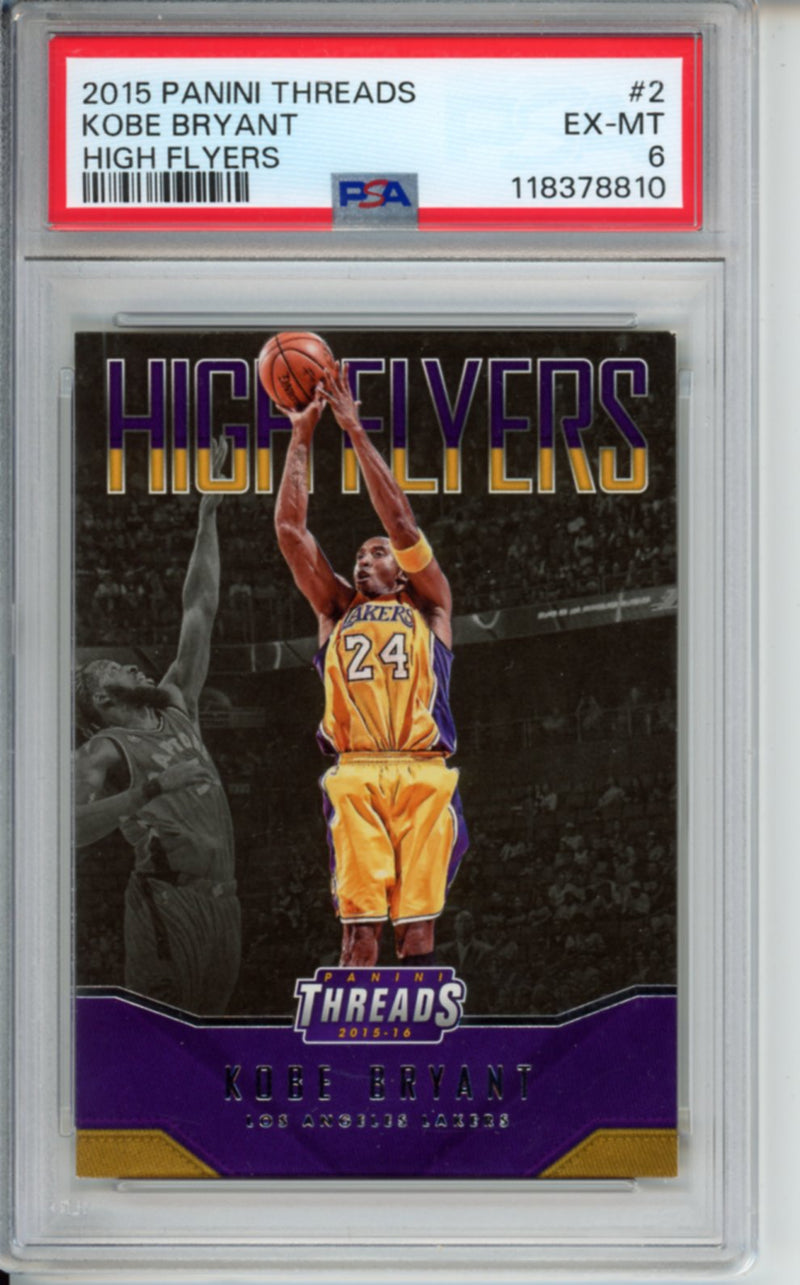 2015 Panini Threads, High Flyers, Kobe Bryant, #2, PSA 6