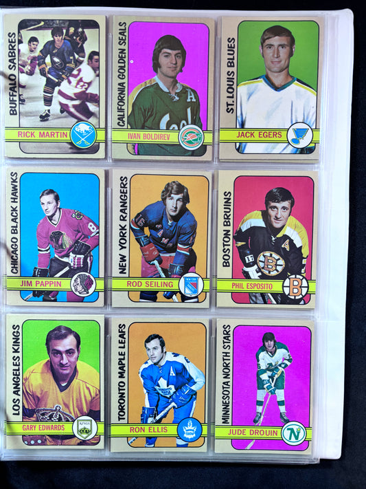 1972 Topps Hockey Complete Set, Phil Esposito, Bobby Orr, Ken Dryden