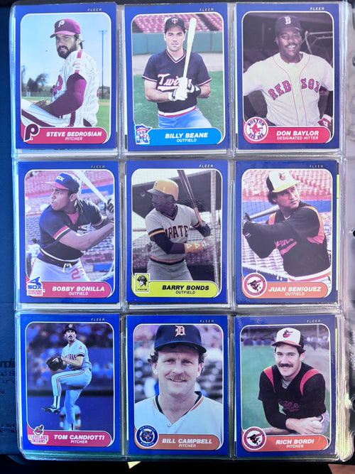 1986 Fleer Update Complete Set, Barry Bonds Rookie, Jose Canseco, Will Clark