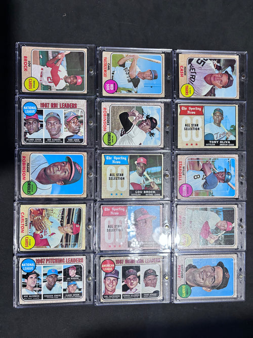 1968 Topps Near Complete Set, 588 Cards, 96 High Numbers, Willie Mays, Hank Aaron, McCovey, Kaline