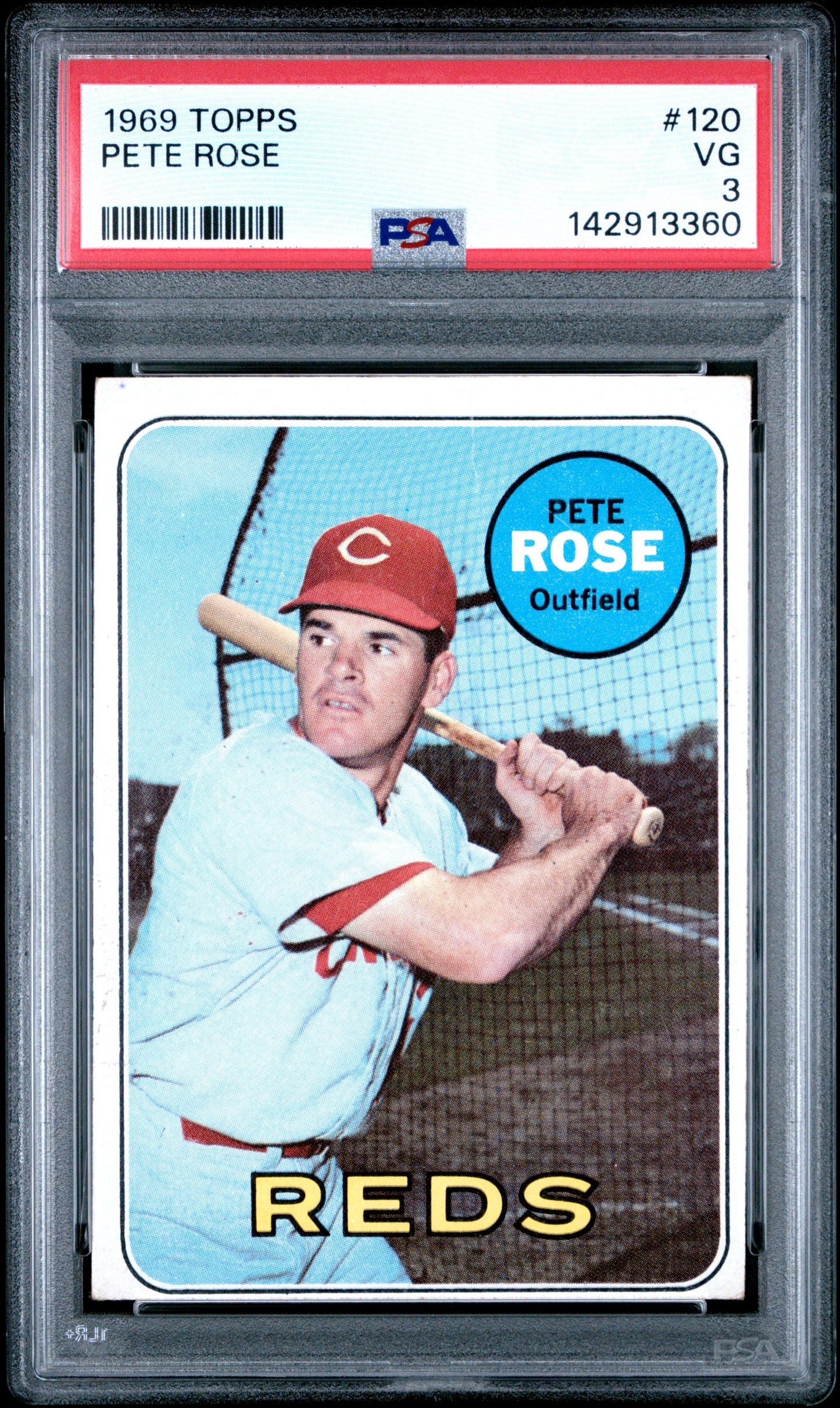 1969 Topps Pete Rose, #120, PSA 3