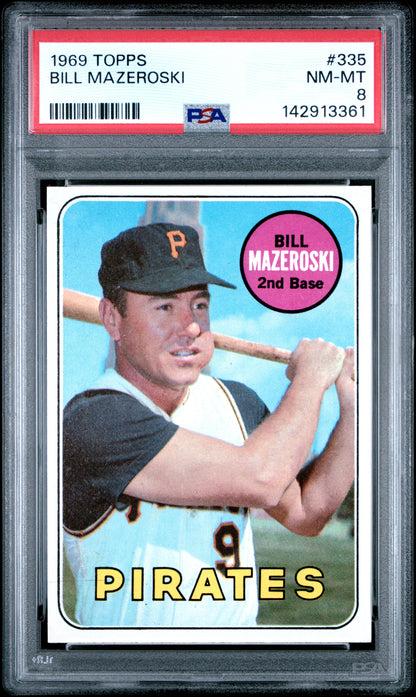 1969 Topps Bill Mazeroski, #335, PSA 8