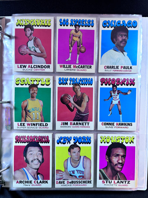1971 Topps Basketball Complete Set, Lew Alcindor, Wilt Chamberlain, Pete Maravich