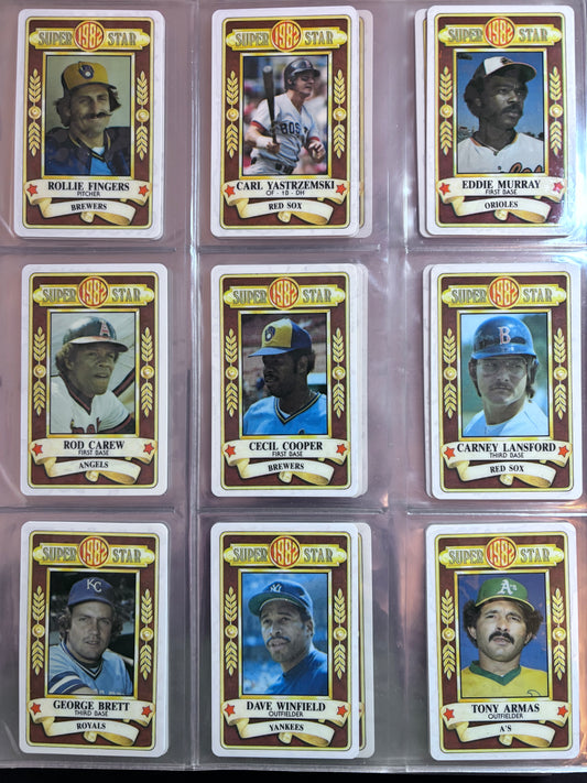 1982 Perma-Graphics Super Star Credit Cards Complete Set, Pete Rose, Rickey Henderson