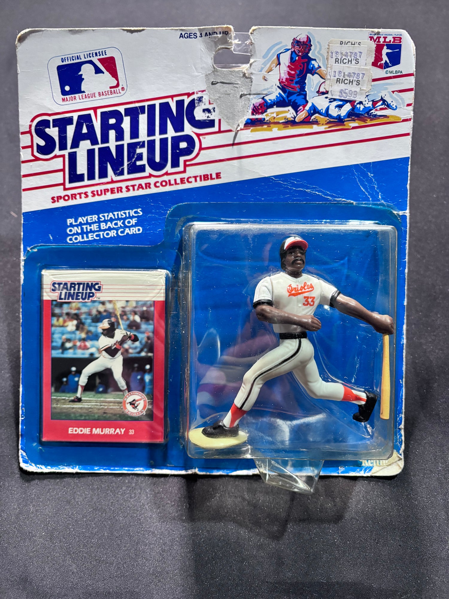 1988 Kenner Starting Lineup, Eddie Murray Card and Action Figure, Orioles, Unopened