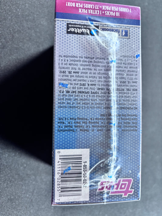 2012 Topps Opening Day Baseball Box, May Contain Autograph Cards