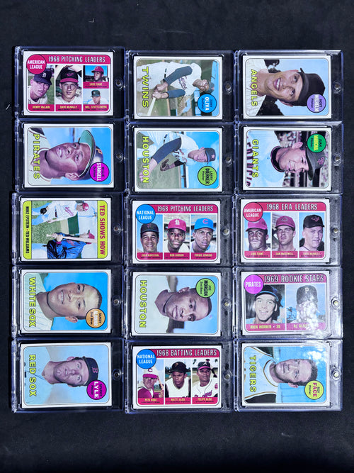 1969 Topps Partial Near Complete Set, 68 High Numbers, 645 Cards, Bob Gibson, Pete Rose, Willie Stargell, NM-M
