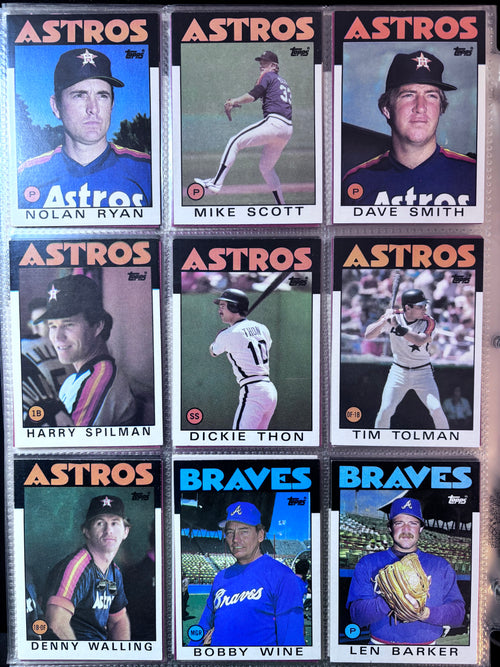 1986 Topps Complete Set, Nolan Ryan, Pete Rose, Rickey Henderson