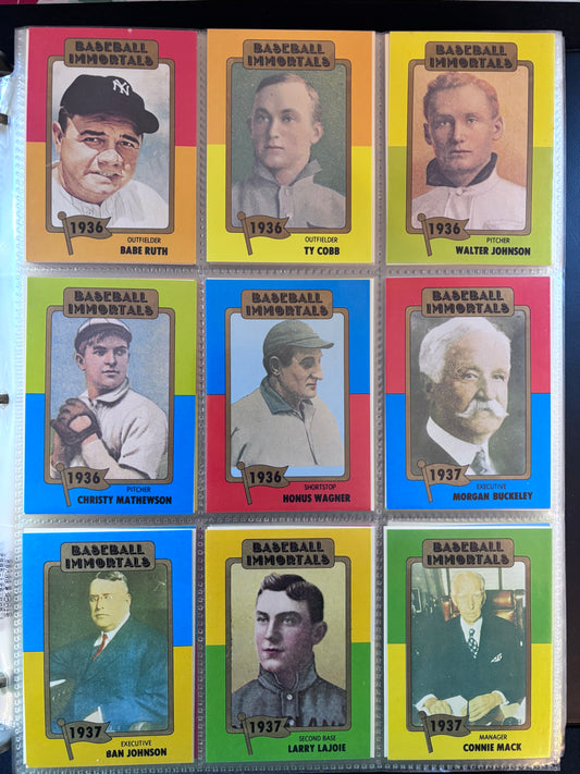 1980-87 SSPC HOF Baseball Immortals Complete Set, Babe Ruth, Mickey Mantle