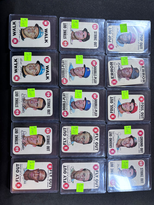 1968 Topps Game Baseball Lot, Includes 24 Cards, Mostly Doubles