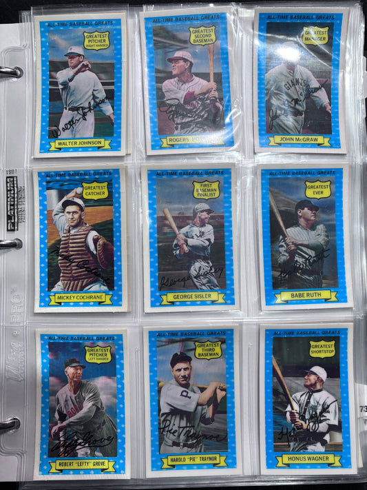 1972 Kellogg's 3-D All-Time Baseball Greats Complete Set, Babe Ruth, Lou Gehrig, Ty Cobb