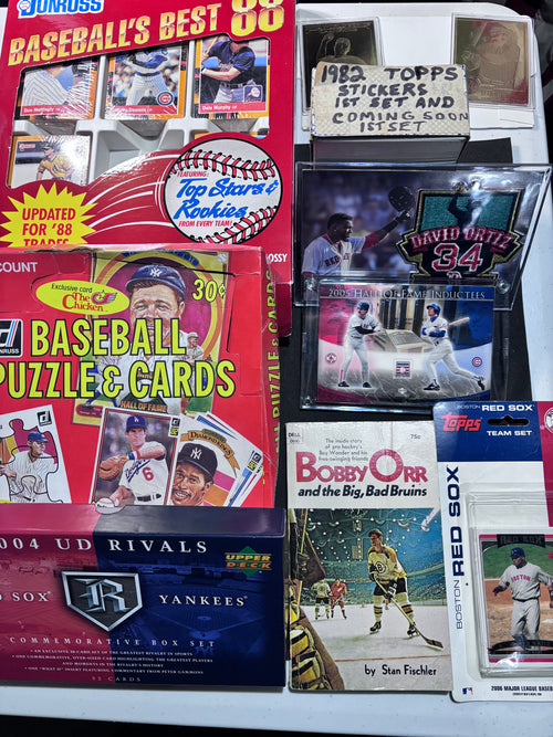 Baseball Card Lot, 1982 Topps Sticker Set, 2005 Upper Deck Hall of Fame Inductees, 81 Donruss Puzzle Cards and More