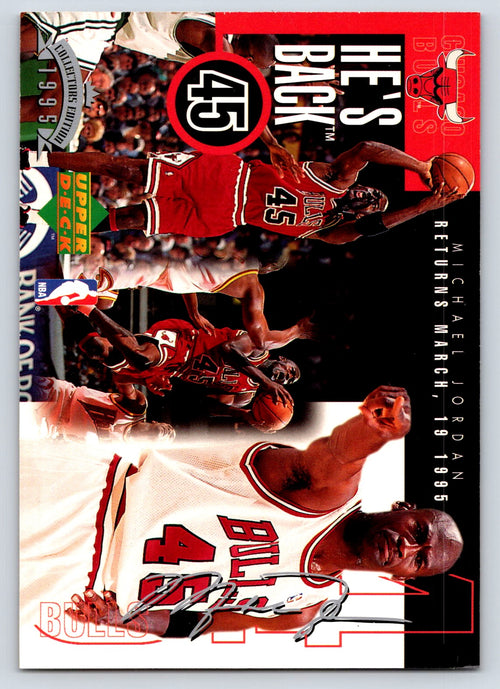 1995 Upper Deck Collector's Edition Jumbo Cards Lot, Michael Jordan, Bulls, He's Back, 3 Card
