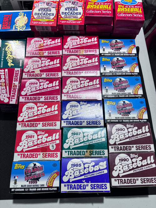 1981, 1985, 1986, 1989 Topps Traded Sets, Kmart Sets, Highlights Sets, Rookies Sets, Griffey, Bonds, Jackson Rookies