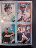 1988 Topps Wax Box Panels, 5 Panels, Nolan Ryan, Rickey Henderson