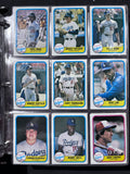 1981 Topps, 1981 Fleer, 1982 Fleer, 1982 Donruss, 1984 Topps, 1993 Topps, All Complete Sets in Binders