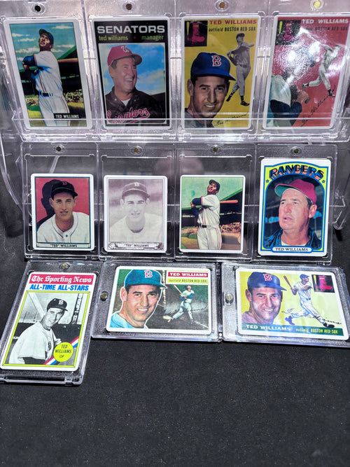 Boston Red Sox Lot, Ted Williams Vintage Porcelain Cards, Fleer Red Sox 100th Cards and Trucks, Donruss Commemorative Box Set